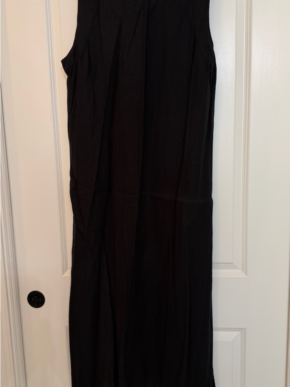 DKNY  Black V-Neck linen midi dress nwot - Picture 2 of 6